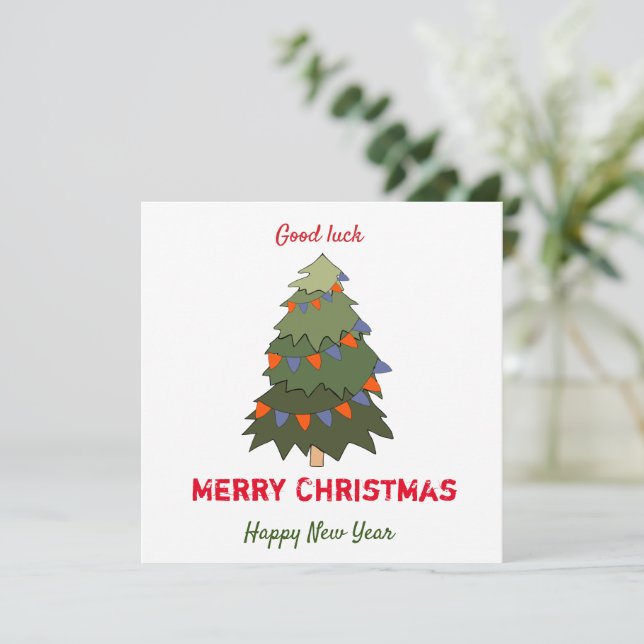 Niedliche Minimalistische Weihnachten und Neues Ja (Stehend Vorderseite)