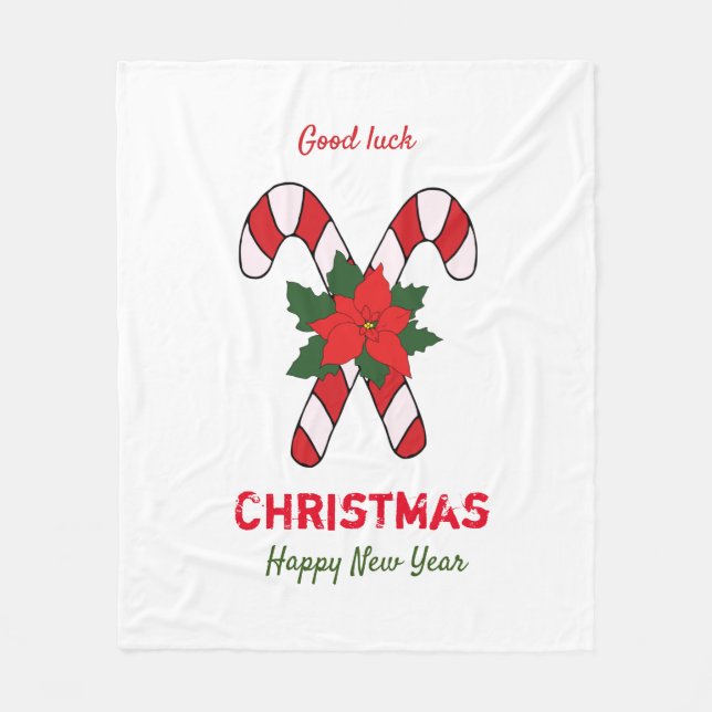 Niedliche Minimalistische Weihnachten und Neues Ja Fleecedecke (Vorderseite)