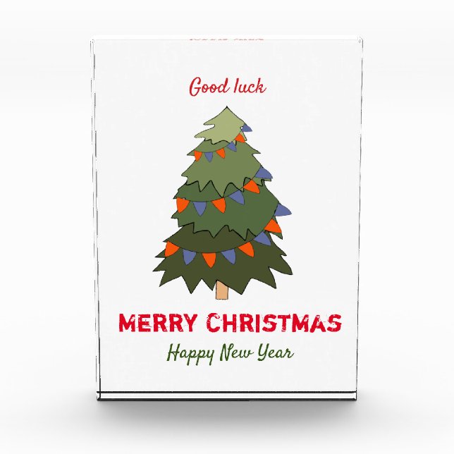 Niedliche Minimalistische Weihnachten und Neues Ja Fotoblock (Vorderseite)