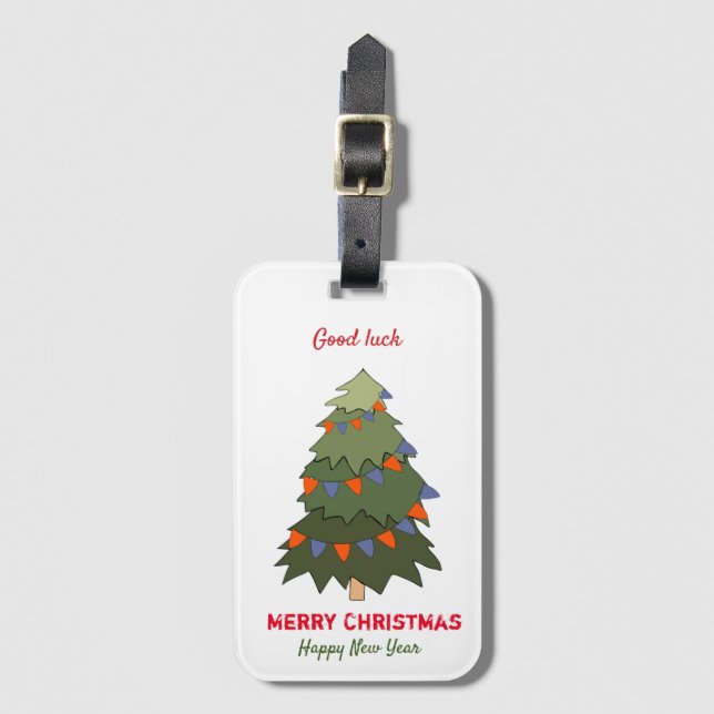 Niedliche Minimalistische Weihnachten und Neues Ja Gepäckanhänger (Vorderseite Vertikal)