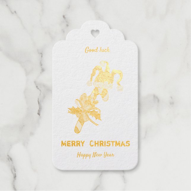 Niedliche Minimalistische Weihnachten und Neues Ja Geschenkanhänger (Vorderseite)