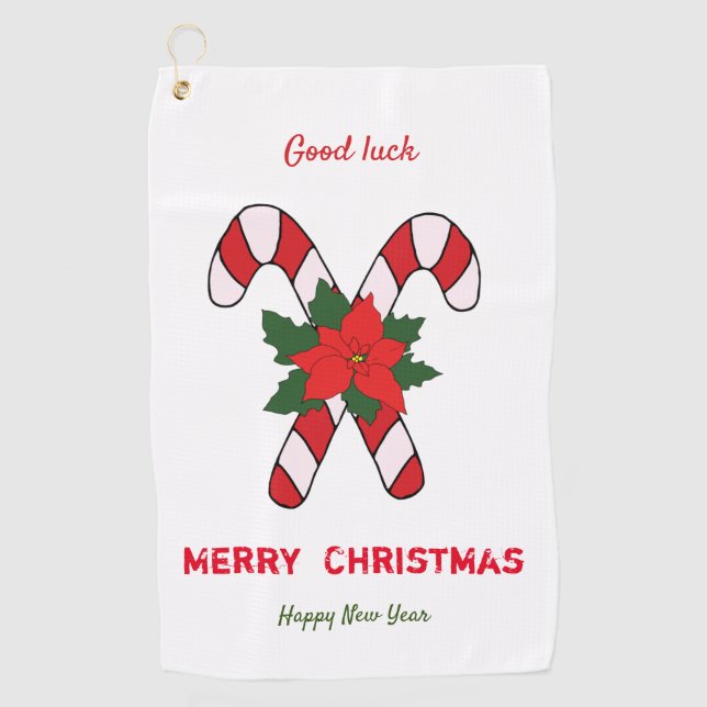 Niedliche Minimalistische Weihnachten und Neues Ja Golfhandtuch (Vorderseite)