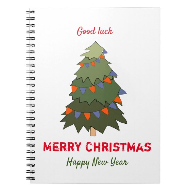 Niedliche Minimalistische Weihnachten und Neues Ja Notizblock (Vorderseite)