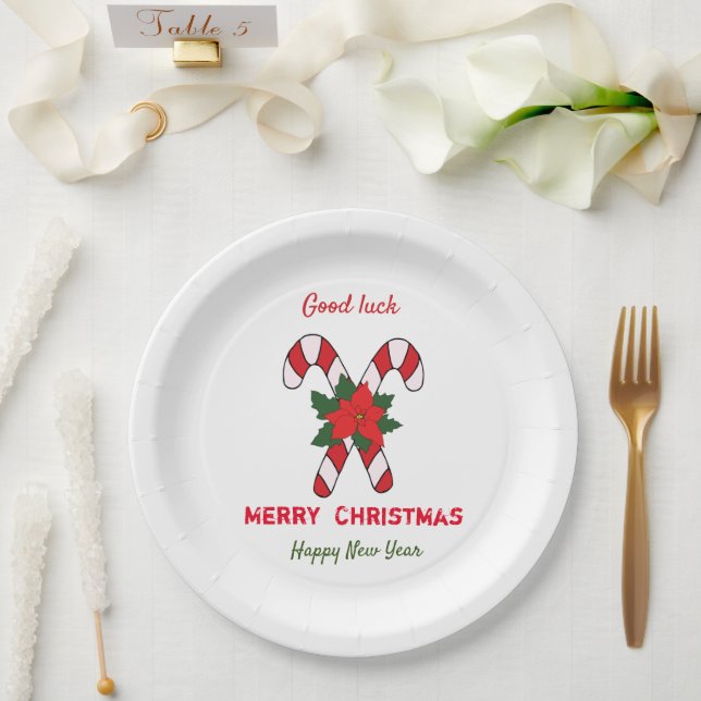 Niedliche Minimalistische Weihnachten und Neues Ja Pappteller (Hochzeit)