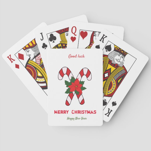 Niedliche Minimalistische Weihnachten und Neues Ja Spielkarten (Rückseite)