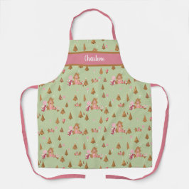 Niedliche Minze Pink Gingerbrot Candy Canes Schürze