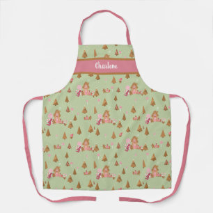 Niedliche Minze Pink Gingerbrot Candy Canes Schürze