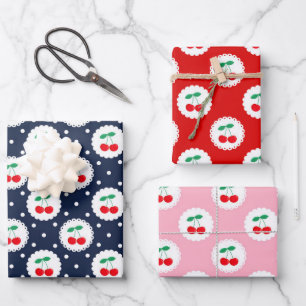 Niedliche Mischkirschen Geschenkpapier Set