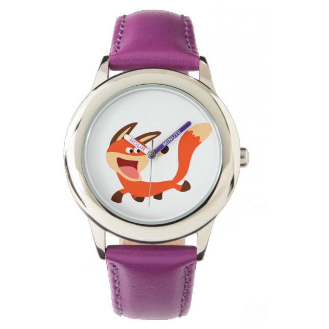 Niedliche Mischous Cartoon Fox Watch Armbanduhr (Vorderseite)