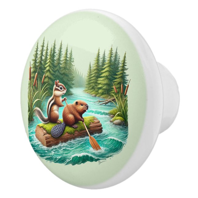 Niedliche Mischwälder Keramikknauf (Rechts)