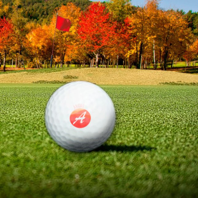 Niedliche mit Monogramm Initial-A-Koralle Golfball (Von Creator hochgeladen)