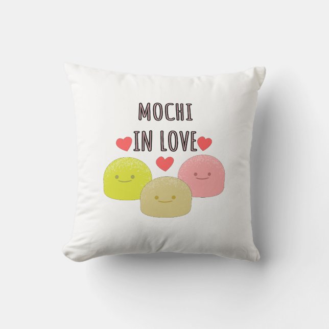 Niedliche Mochi Cartoon Zeichnungen Kissen (Vorderseite)