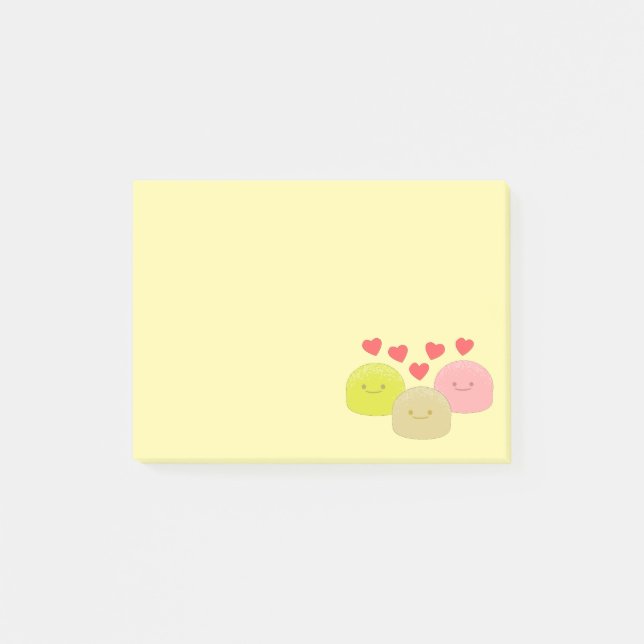 Niedliche Mochi Cartoon Zeichnungen Post-it Klebezettel (Vorderseite)