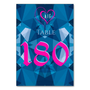 Niedliche moderne Blaue Hochzeit Tischnummer
