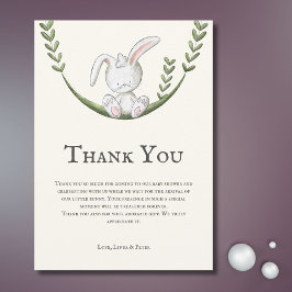 Niedliche, moderne Bunny Neutral Baby Dusche Dankeskarte