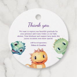 Niedliche moderne Dinosaurier Babydusche Geschenkanhänger