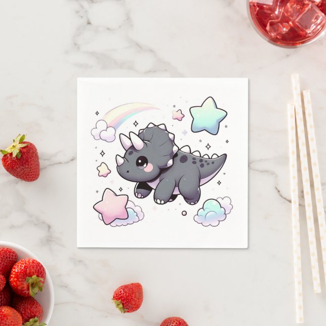 Niedliche moderne Dinosaurier Babydusche Serviette (Beispiel)