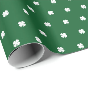 Niedliche moderne, dunkelgrüne Lucky Clocks Geschenkpapier