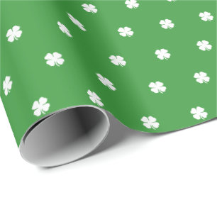 Niedliche, moderne, einfache grüne Lucky Clocks Geschenkpapier