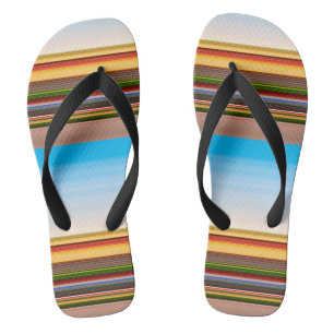 Niedliche, moderne, farbenfrohe Streifen Flip Flops