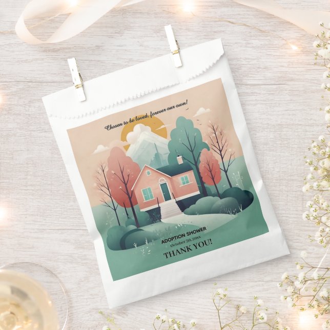 Niedliche moderne Forever Zuhause-Adoption zur För Geschenktütchen (Ausgeschnitten)