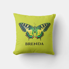 Niedliche moderne Fotografie Butterfly Green Kissen