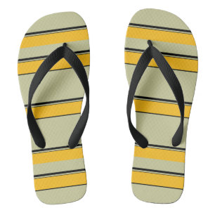 Niedliche, moderne gelbe Streifen Flip Flops