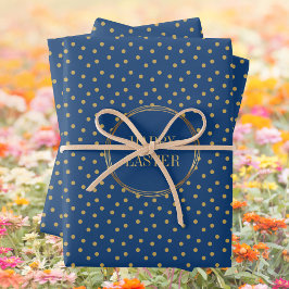 Niedliche moderne Goldpolka Dots Christlich glückl Geschenkpapier Set