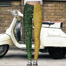 Niedliche, moderne Green Gold Glitzer Glitzern far Leggings
