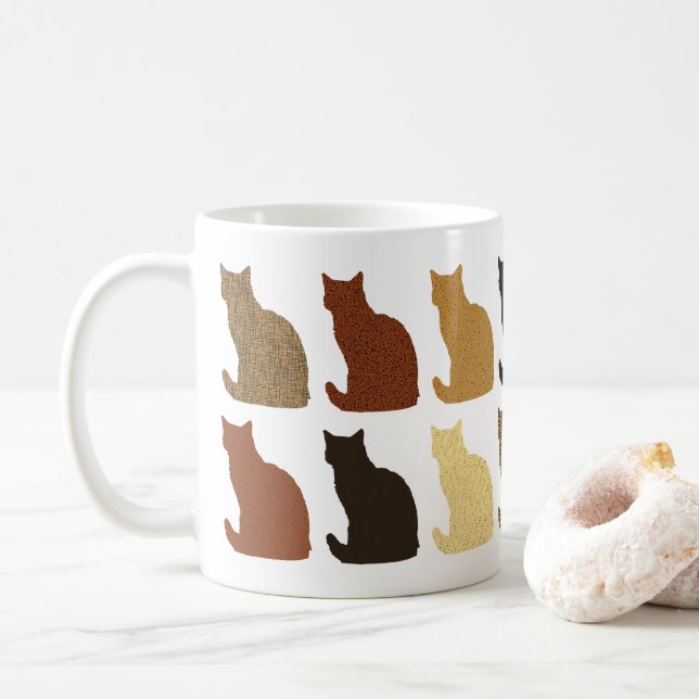 Niedliche moderne Katzenmuster-Tasse Kaffeetasse (Mit Donut)