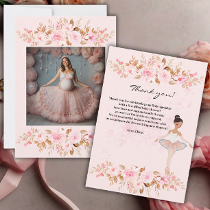 Niedliche moderne Kleine Ballerina Foto Babydusche Dankeskarte