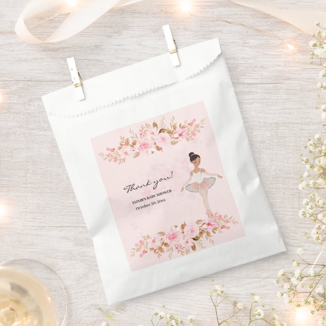 Niedliche moderne Kleine Ballerina Foto Babydusche Geschenktütchen (Ausgeschnitten)