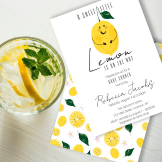 Niedliche moderne Lemon Kinderdusche Einladung