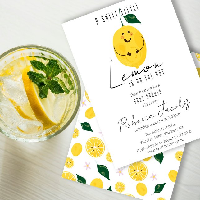 Niedliche moderne Lemon Kinderdusche Einladung (Von Creator hochgeladen)