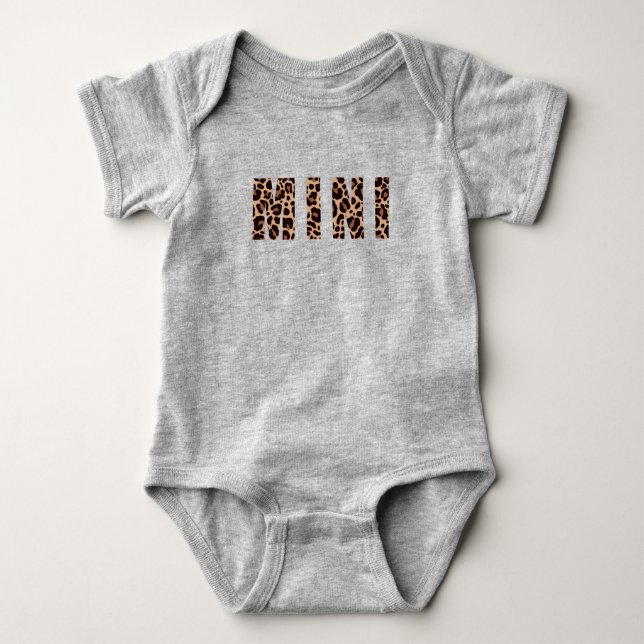 Niedliche moderne Leopard Print Muster MINI Kinder Baby Strampler (Vorderseite)