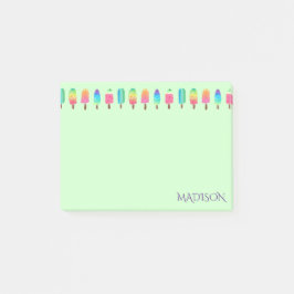 Niedliche moderne Lila Grüne Population Muster Gir Post-it Klebezettel