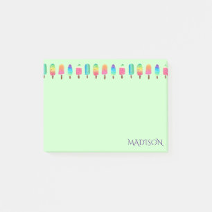 Niedliche moderne Lila Grüne Population Muster Gir Post-it Klebezettel