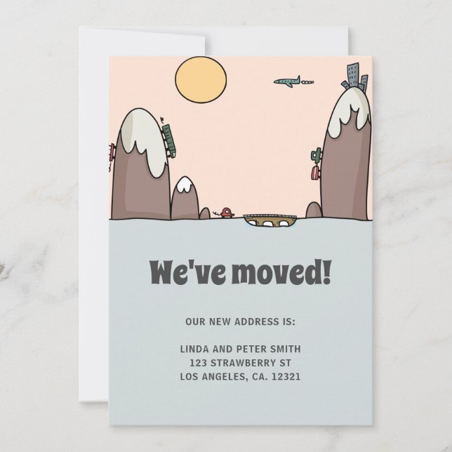 Niedliche, moderne neue Adresse Big Move Ankündigung (Vorderseite)