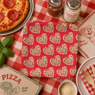Niedliche moderne Pizza mit Roter Herzform Pappteller