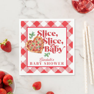 Niedliche moderne Red White Slice Slice Babydusche Serviette