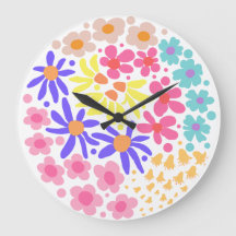Niedliche moderne Retro-bunte Blumen