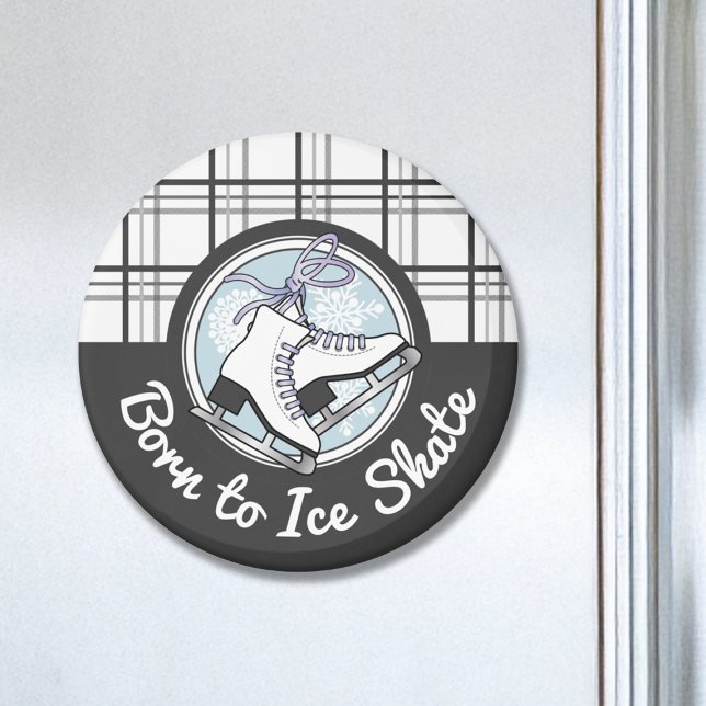 Niedliche moderne Tartan Ice Skaten Magnet (Von Creator hochgeladen)