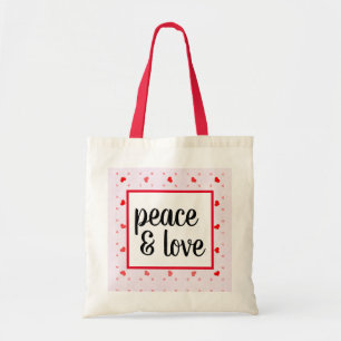 Niedliche moderne Typografie - Frieden und Liebe h Tragetasche