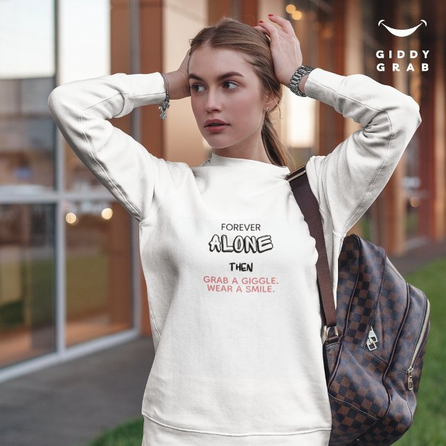 Niedliche moderne Typografie Lächeln Einfach Weiß Sweatshirt (Von Creator hochgeladen)