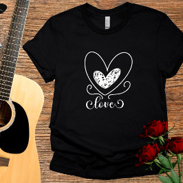 Niedliche moderne Typografie-Liebe Herz Valentinst T-Shirt
