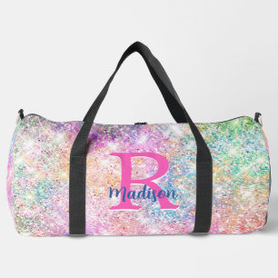 Niedliche moderne, unicorn rosa Imitate Glitzer Mo Duffle Bag