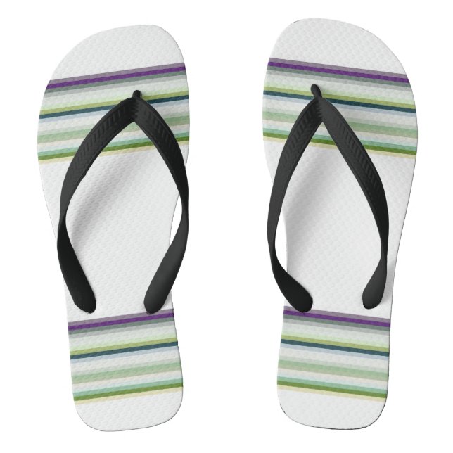 Niedliche, moderne weiße Streifen Flip Flops (Fußbett)