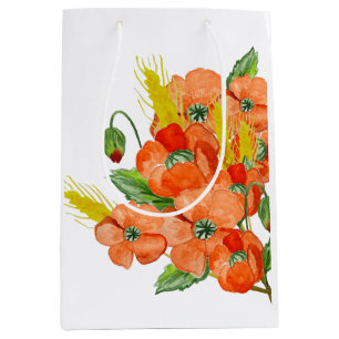 Niedliche Mohnblüten-Blume Mittlere Geschenktüte