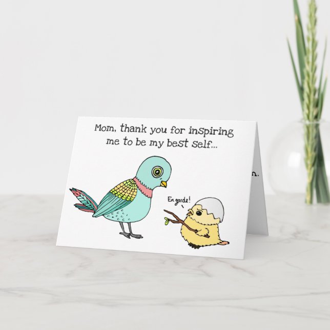 Niedliche Mommy Bird Happy Birthday Card für Mütte Karte (Vorderseite)