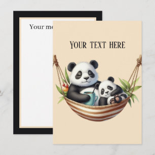 Niedliche Mommy-Panda-Bären hinzufügen Mitteilungskarte